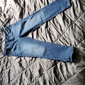 Straight leg dark blue demin jeans